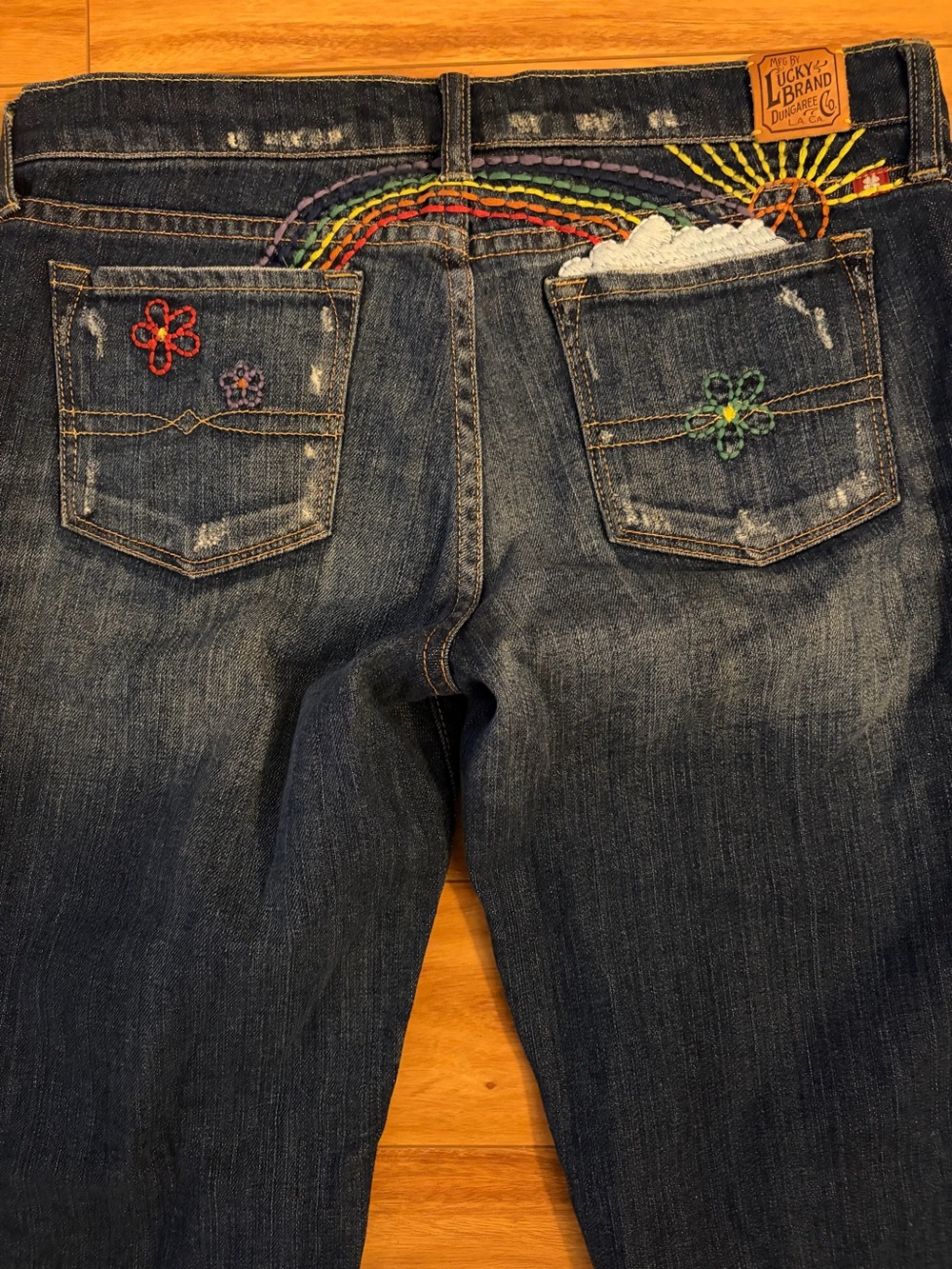 Lucky Brand Women’s Dark Blue Embroidered Jeans